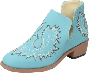 AMDBEL Womens Boots Ankle, Women's Ankle Boots Slip On Low Heel Stylish Western Short Boots Fall Winter Shoes