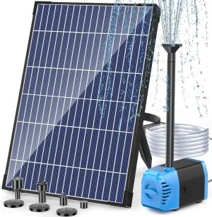 Antfraer Solar Water Pump, 12W Solar Fountain Pump 160GPH Flow Adjustable, Solar Powered Water Pump with Dry-Run, 17Ft Cord Length for Pond, Fish Pond, Wildlife Garden, Waterfall, Hydroponics