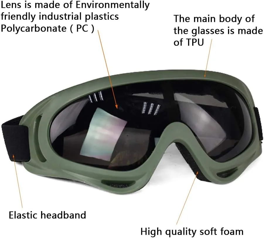 AOUTACC Airsoft Protective Gear Set, Half Face Mesh Mask with Ear Protection and Tactical Goggles for Adult Men Women BBS Paintball Shooting CS Survival Games Cosplay
