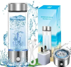 Aqua Vital Hydrogen Water Bottle - 4000ppb Portable Hydrogen Water Generator with SPE/PEM Technology, Best Hydrogen Water Bottle for Structured Water, Home, Office, Fitness, and Wellness A(1700 ppb)