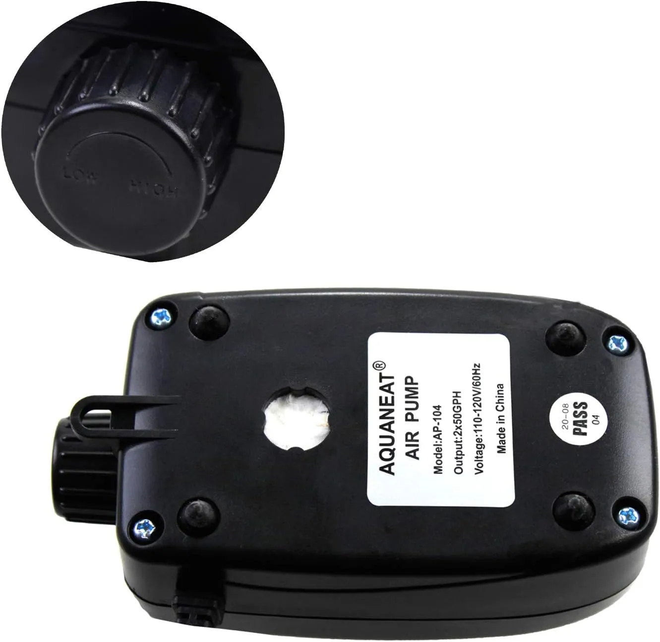 AQUANEAT Aquarium Air Pump, 100 Gal Fish Tank Air Pump, Hydroponic Oxygen Aerator with Airline Tubing, Bubbler Stones, Check Valve