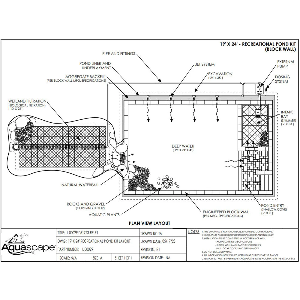 Aquascape Recreational Pond Kit 19x24