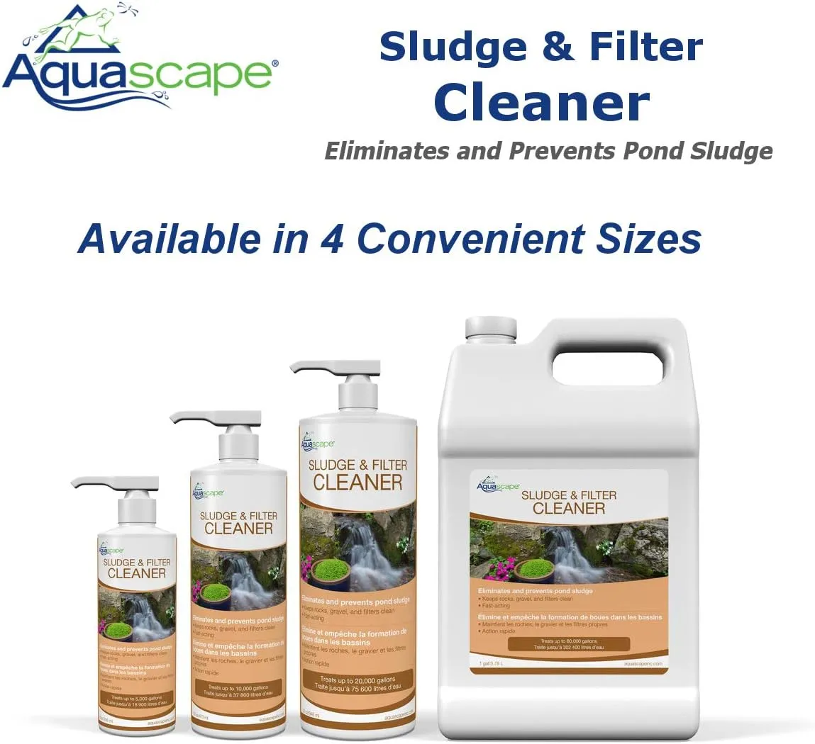 Aquascape Sludge & Filter Cleaner Water Treatment for Pond and Water Features, 32-Ounce Bottle | 98891