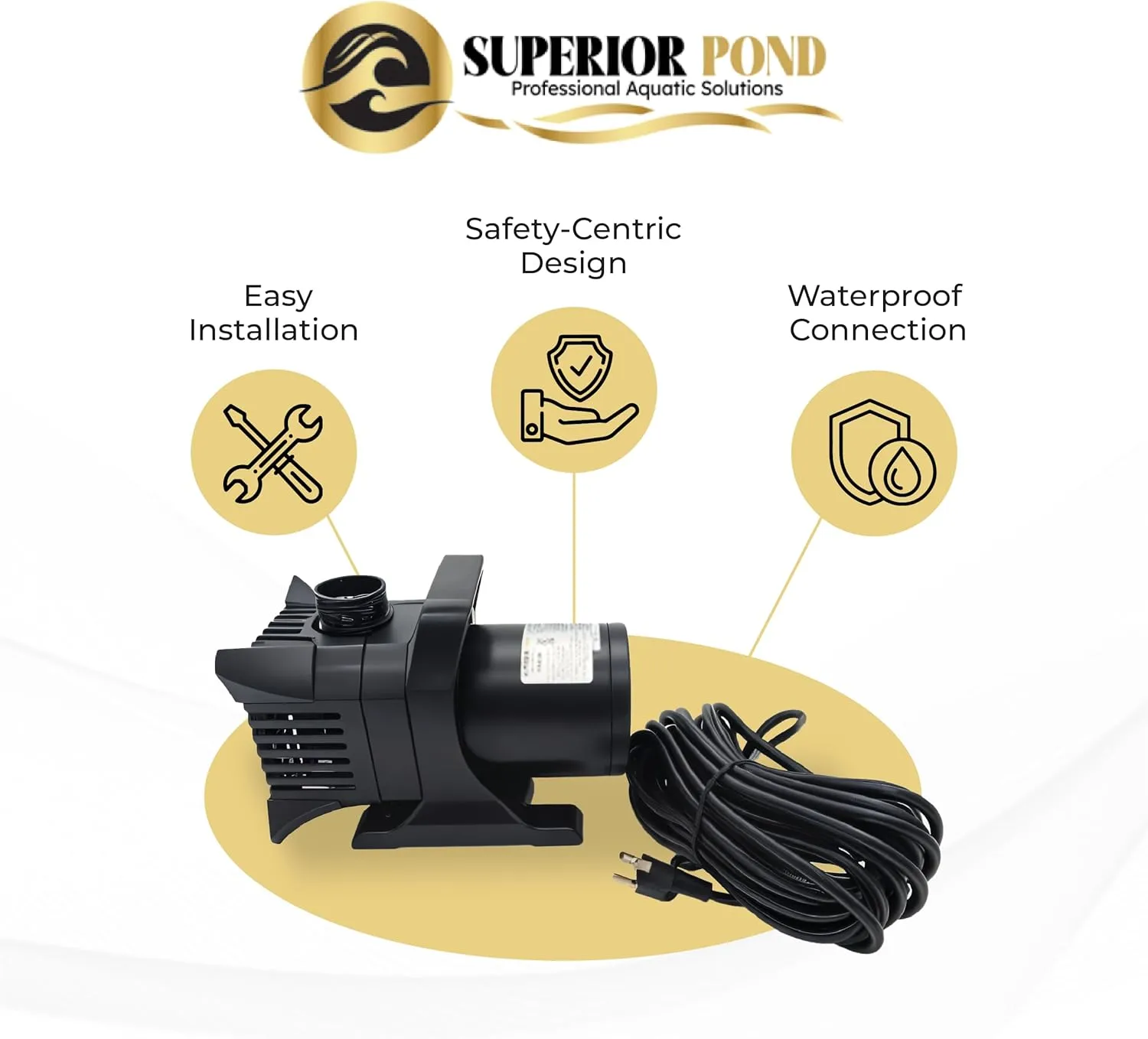 Asynchronous Submersible Pond Pump PA4500 4500 GPH “100 Foot Cord”