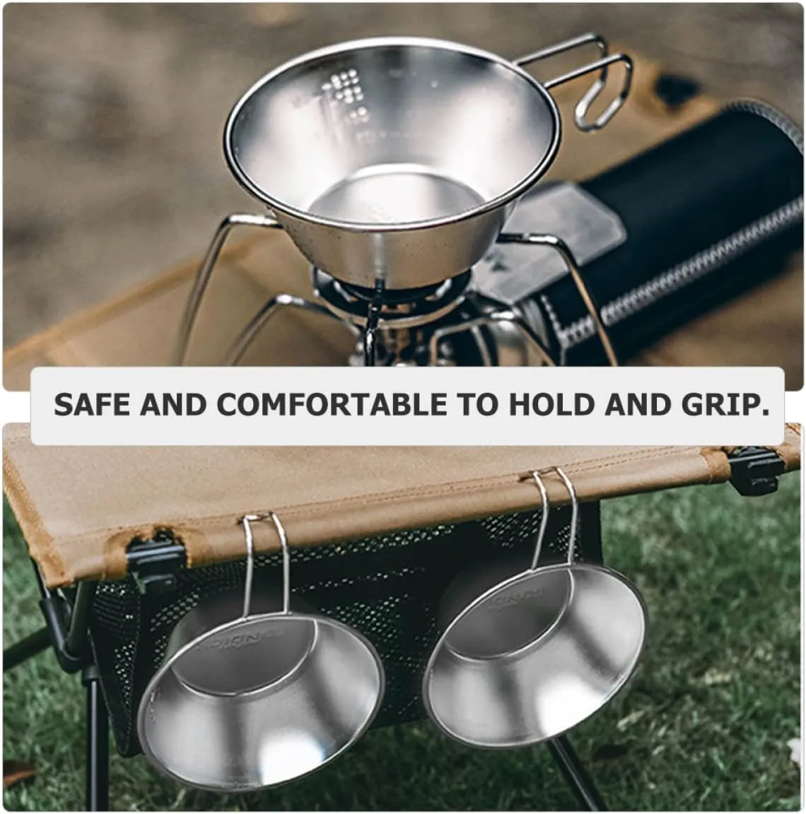 balacoo Stainless Steel Salad Bowl Foldable Camping Cups Water Portable Picnic Supplies Bowl Reusable Wine Cup