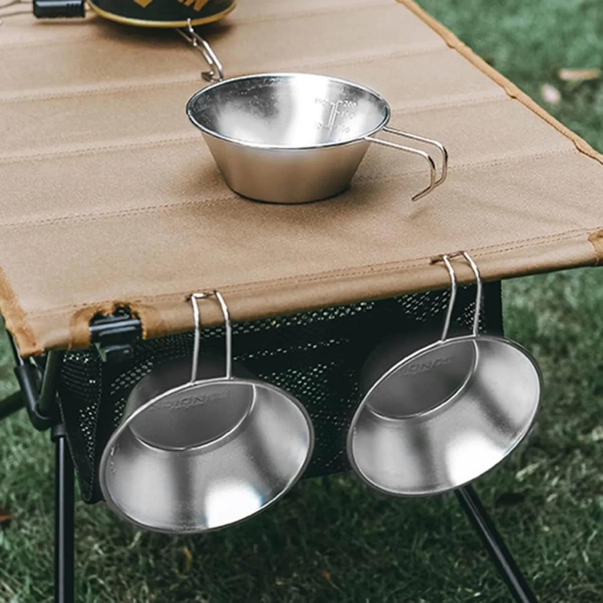 balacoo Stainless Steel Salad Bowl Foldable Camping Cups Water Portable Picnic Supplies Bowl Reusable Wine Cup