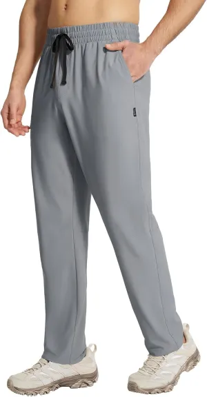 baleaf Men's Hiking Pants Quick Dry Water Resistant Lightweight Elastic Waist Outdoor Cargo Sweatpants with Zip Pockets