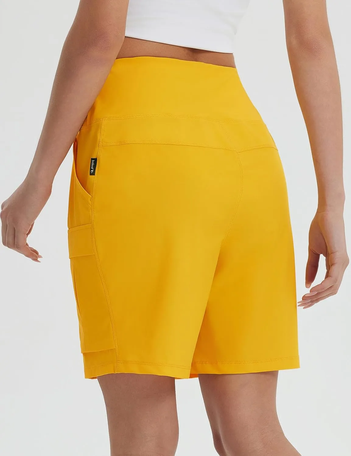 baleaf Women's 7" Hiking Shorts High Waist Water Resistant Quick Dry Lightweight Zip Pockets Workout Athletic Shorts Travel