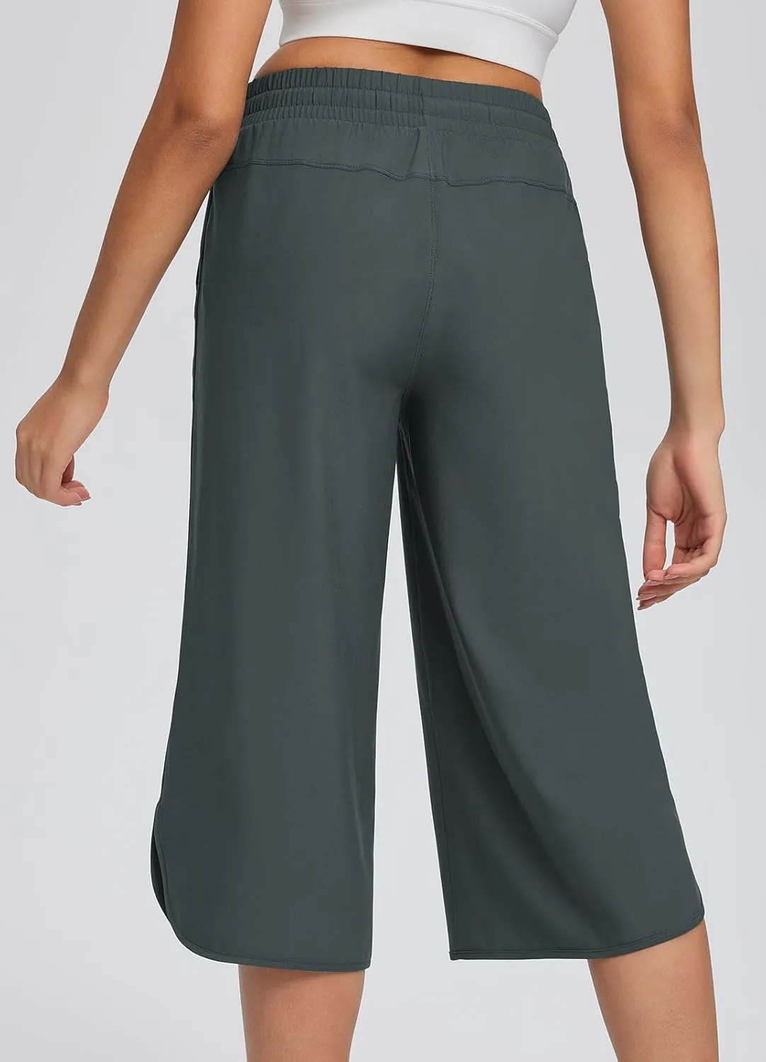 baleaf Women's Capri Pants Wide Leg Plus Size UPF50  Lightweight Quick Dry Pants Casual Loose Sweatpants Hiking Walking