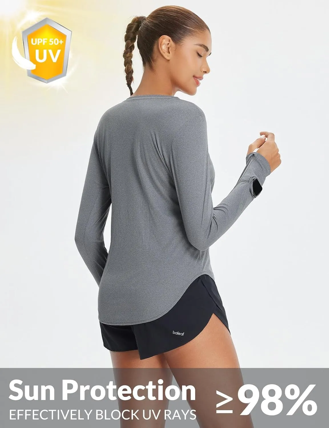 baleaf Women's UPF 50  Sun Shirts UV Protection Long Sleeve Rash Guard Lightweight Quick Dry SPF Outdoor Hiking Clothing