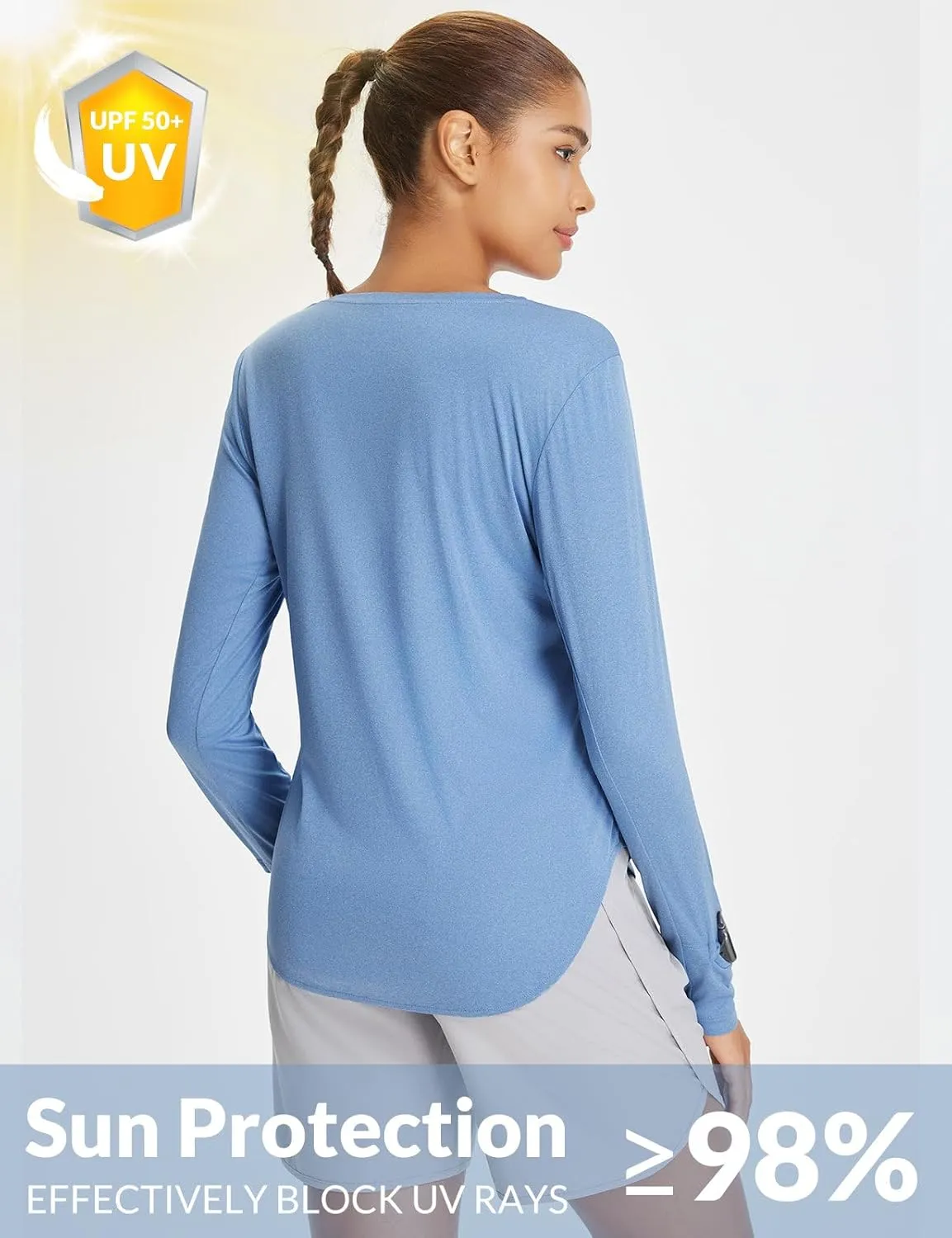 baleaf Women's UPF 50  Sun Shirts UV Protection Long Sleeve Rash Guard Lightweight Quick Dry SPF Outdoor Hiking Clothing