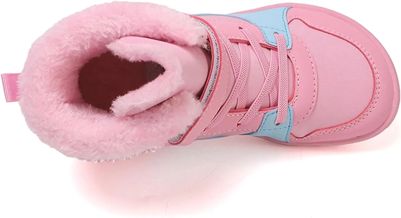 Barefoot Shoes Kids Boys Girls Trail Running Shoes Minimalist Zero Drop Sole Cotton Boots Fur Lined Hiking Walking Shoes (Little Kid/Big Kid)