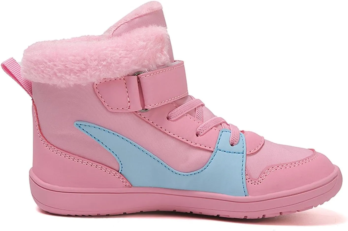 Barefoot Shoes Kids Boys Girls Trail Running Shoes Minimalist Zero Drop Sole Cotton Boots Fur Lined Hiking Walking Shoes (Little Kid/Big Kid)