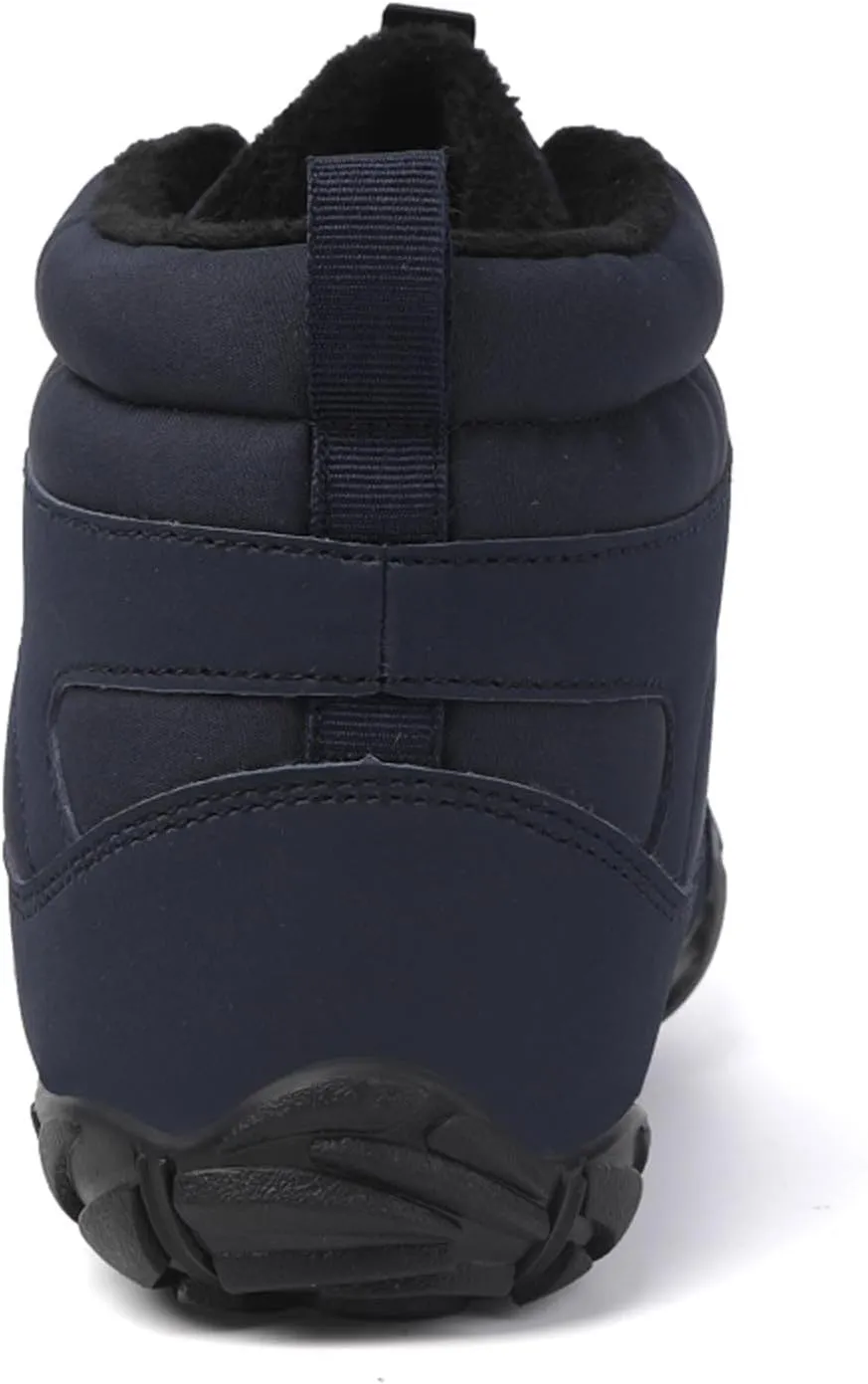 Barefoot Shoes Men's Womens Wide Toe Box Winter Trail Runner Minimalist Zero Drop Sole Cotton Boots Fur Lined Hiking Walking Shoes