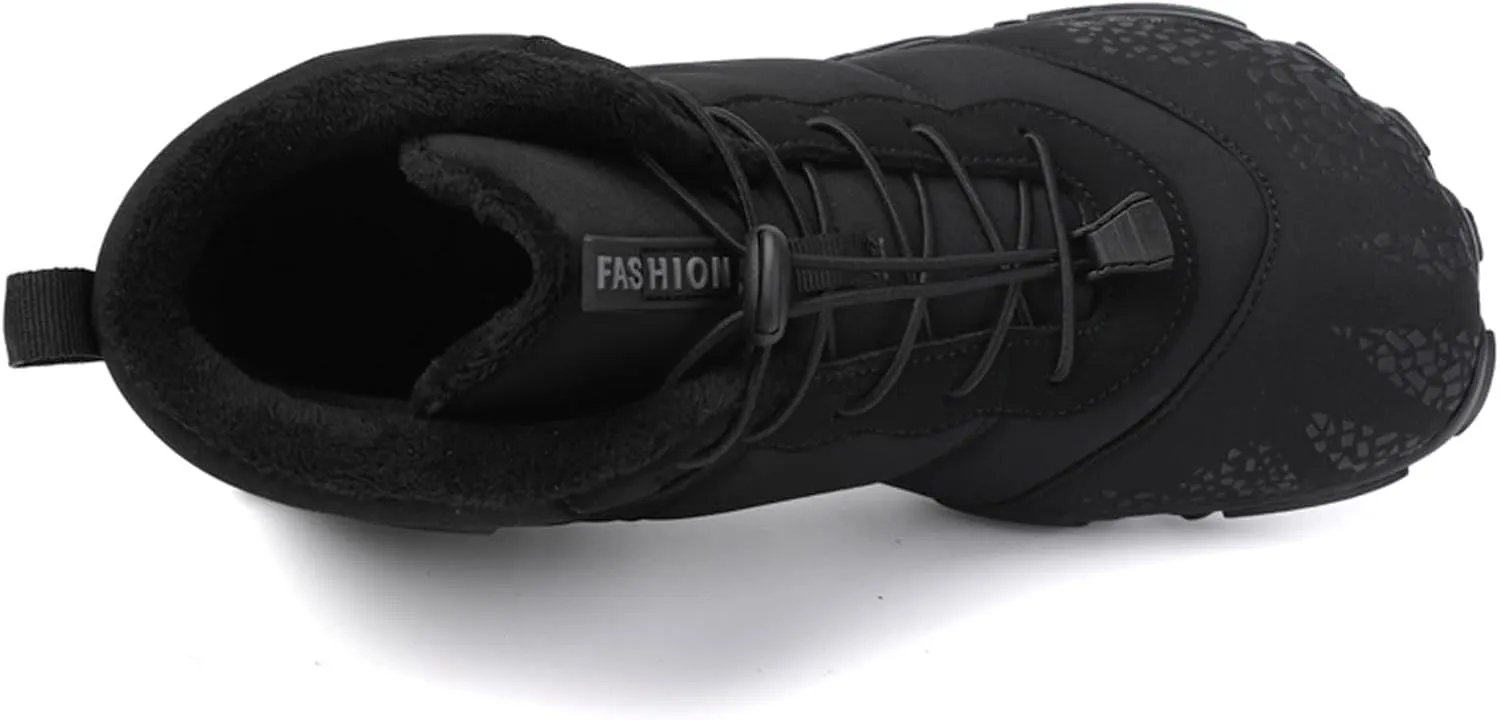 Barefoot Shoes Men's Womens Wide Toe Box Winter Trail Runner Minimalist Zero Drop Sole Cotton Boots Fur Lined Hiking Walking Shoes