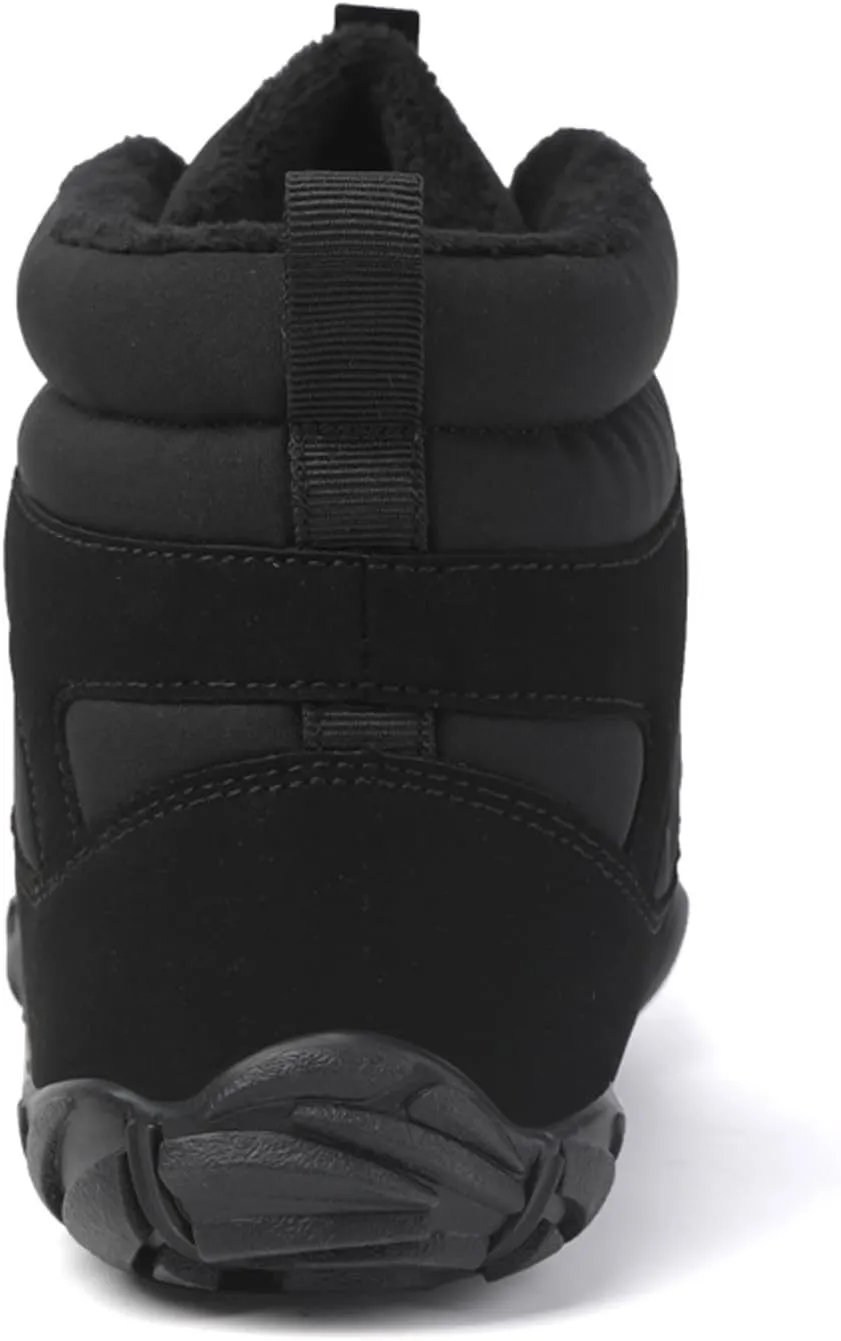 Barefoot Shoes Men's Womens Wide Toe Box Winter Trail Runner Minimalist Zero Drop Sole Cotton Boots Fur Lined Hiking Walking Shoes