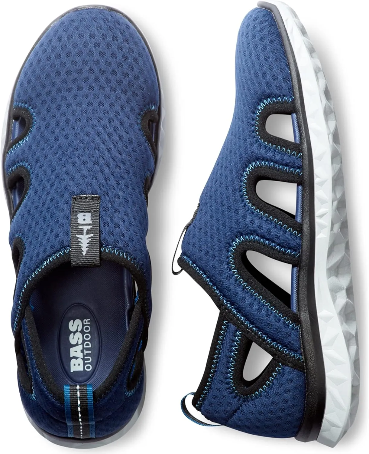 BASS OUTDOOR Women's Vented Mesh Water Shoes – Pull-on Trail Sneakers Hiking