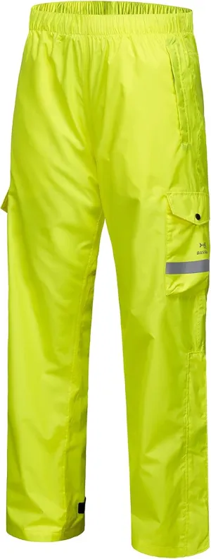 BASSDASH Complete Men’s Breathable Waterproof Rain Pant Lightweight Over Pant with 1/2 Zip Legs for Fishing Kayaking Hiking