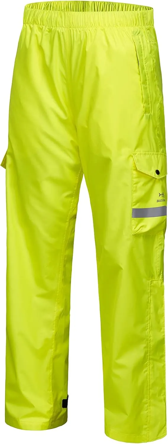 BASSDASH Complete Men’s Breathable Waterproof Rain Pant Lightweight Over Pant with 1/2 Zip Legs for Fishing Kayaking Hiking