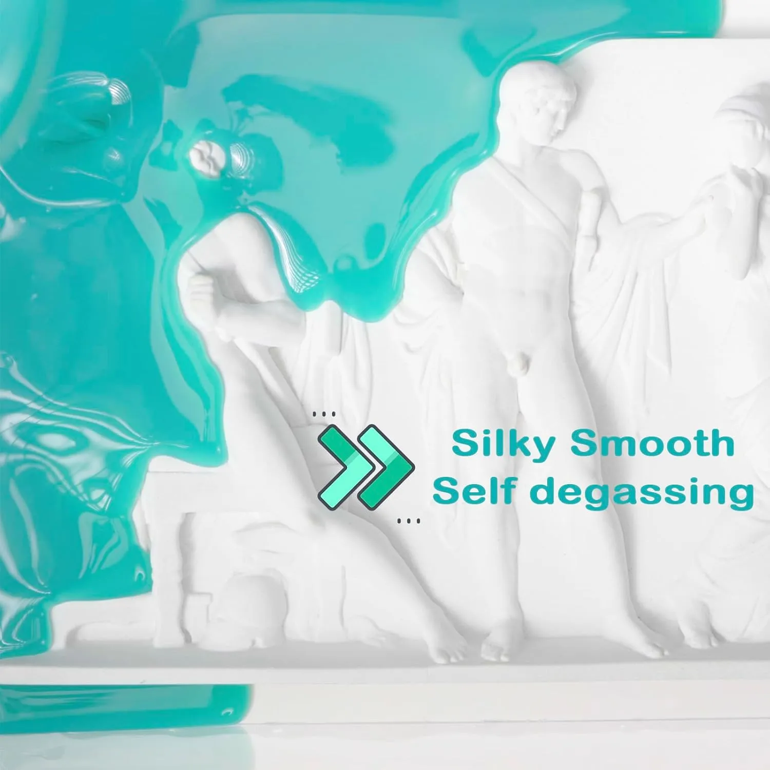 BBDINO Silicone Mold Making Kit, Super Elastic Jade Green Silicone, 1Gallon/140.8Oz, Ideal for Casting 3D Resin Molds & Silicone Molds, 1A:1B Mix Ratio