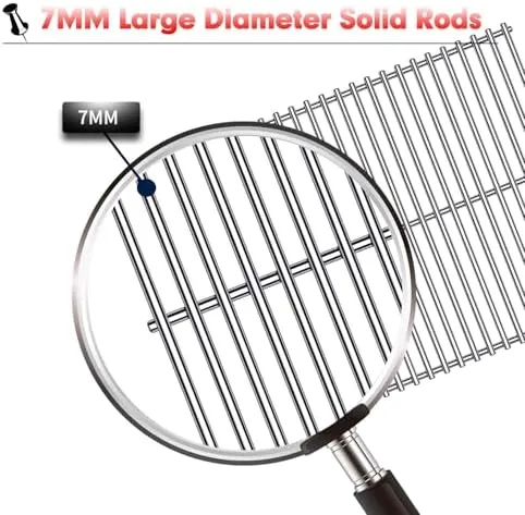 BBQ Grill Grates Replacement for Cuisinart Gas Grill CGG-200, CGG-220, CGG-240, Stainless Steel Cooking Grate Grids Gas Grill Parts Accessories 18 Inch for All Foods Portable Gas Grillls