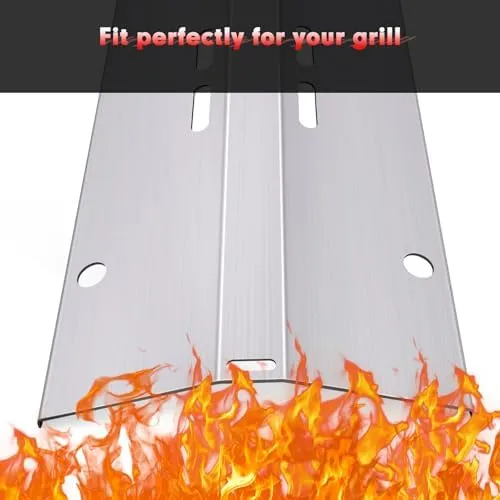 BBQ Grill Heat Plates for Cuisinart Gas Grill CGG-200, CGG-220, CGG-240, Stainless Steel Grill Heat Shield Gas Grill Replacement Parts Accessories 16 Inch for All Foods Portable Gas Grillls