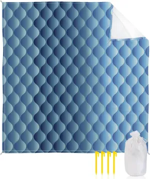 Beach Blanket Sandproof, Blue Ombre Abstract Gradient Waterproof Beach Mat Lightweight Quick Drying Picnic Blanket Beach Essentials for Travel Camping Hiking 108x84in