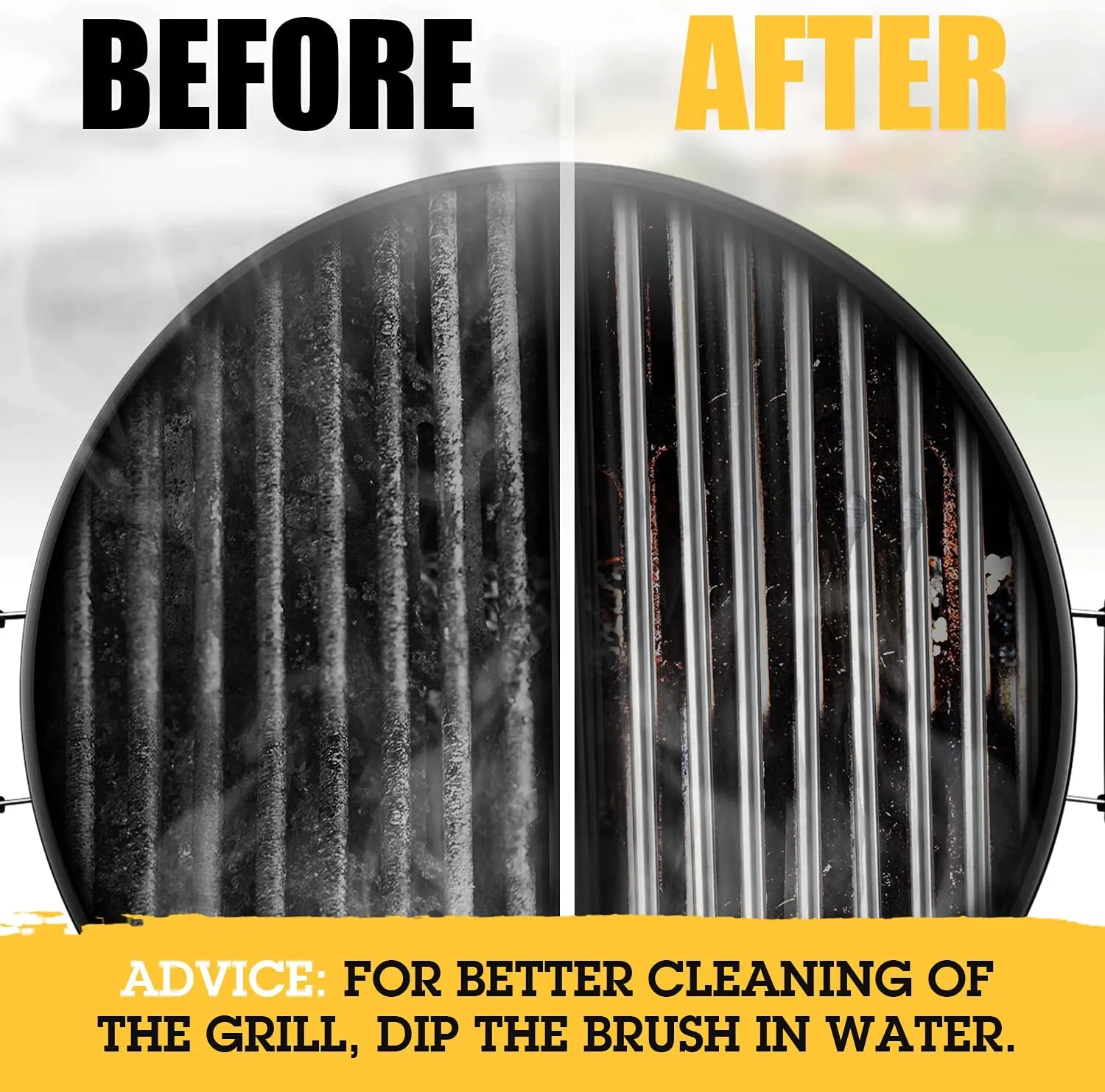 Benicci Premium BBQ Grill Brush and Scraper - Perfect for Cleaning Indoor & Outdoor Grills, Including Weber - with Improved Extra Strong Grip Handle - 18" Heavy Duty Grill Cleaner Brush - Safe for All Grates