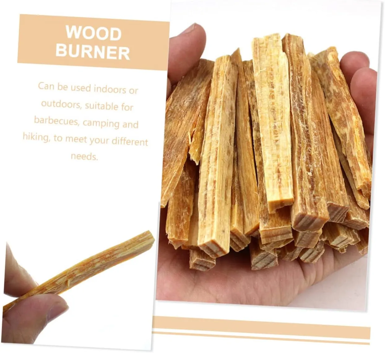 BESPORTBLE 4pcs 1 Multi-Purpose Wood Sticks for Camping BBQ Natural Firewood Instant Flame Starter Dried Sticks Portable Outdoor Firelighters