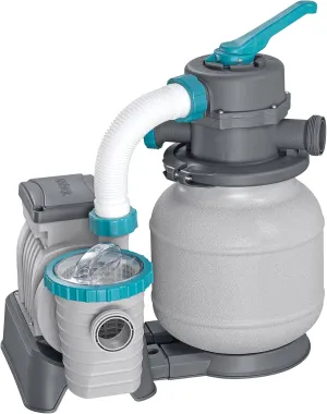 Bestway 1,500 Gallon Sand Filter Pump for 300 to 11,200 Gallon Above Ground Outdoor Swimming Pools with ChemConnect Clean Water Dispenser