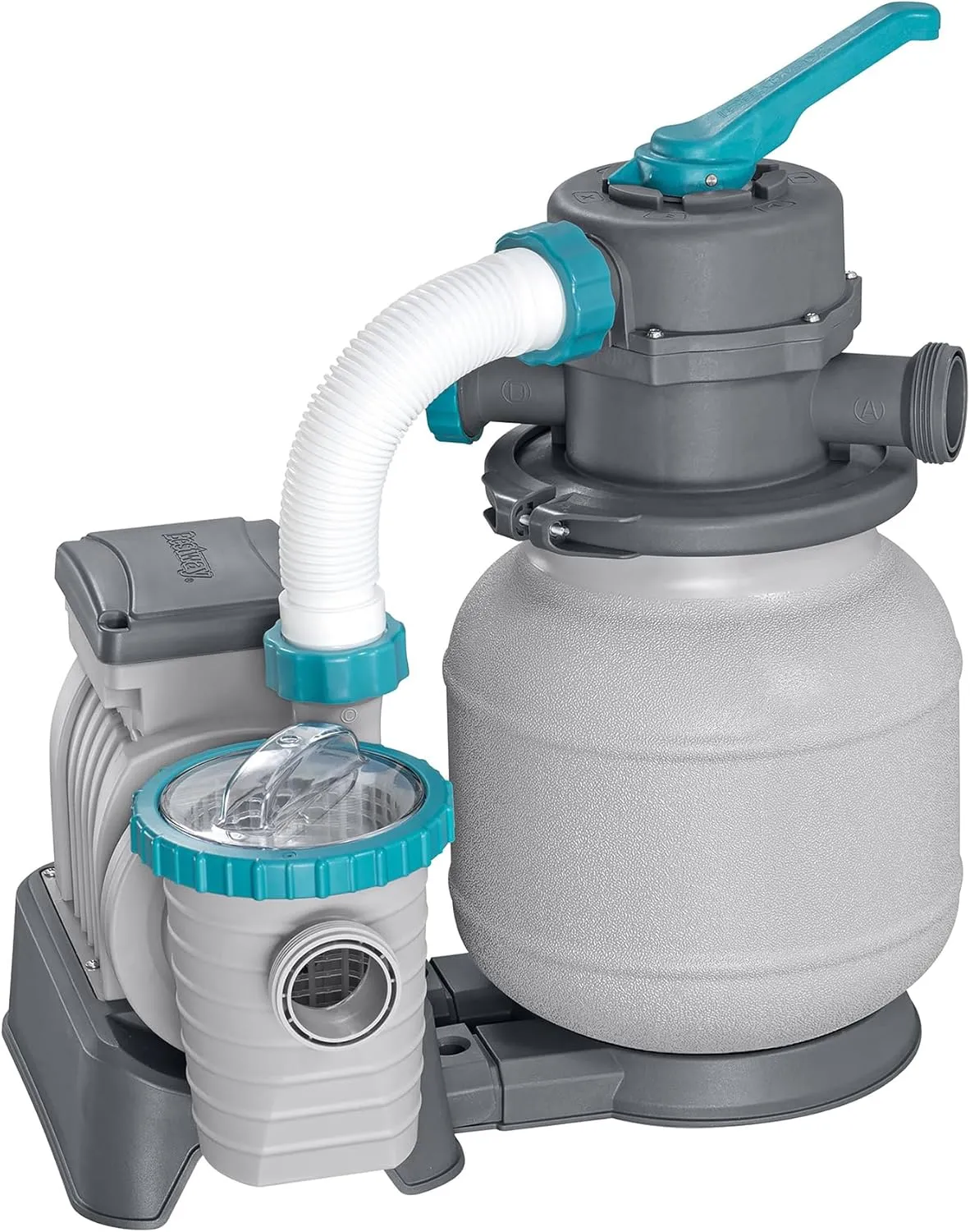 Bestway 1,500 Gallon Sand Filter Pump for 300 to 11,200 Gallon Above Ground Outdoor Swimming Pools with ChemConnect Clean Water Dispenser