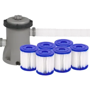 Bestway 300GPH Flowclear™ Filter Pump   6X Filter Cartridge Combo Set Pool