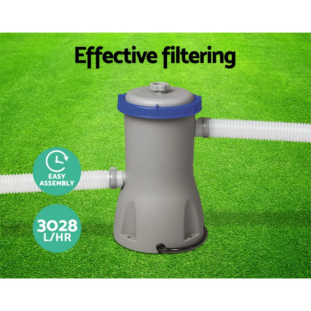Bestway 800GPH Flowclear™ Filter Pump   6X Filter Cartridge Combo For Pool