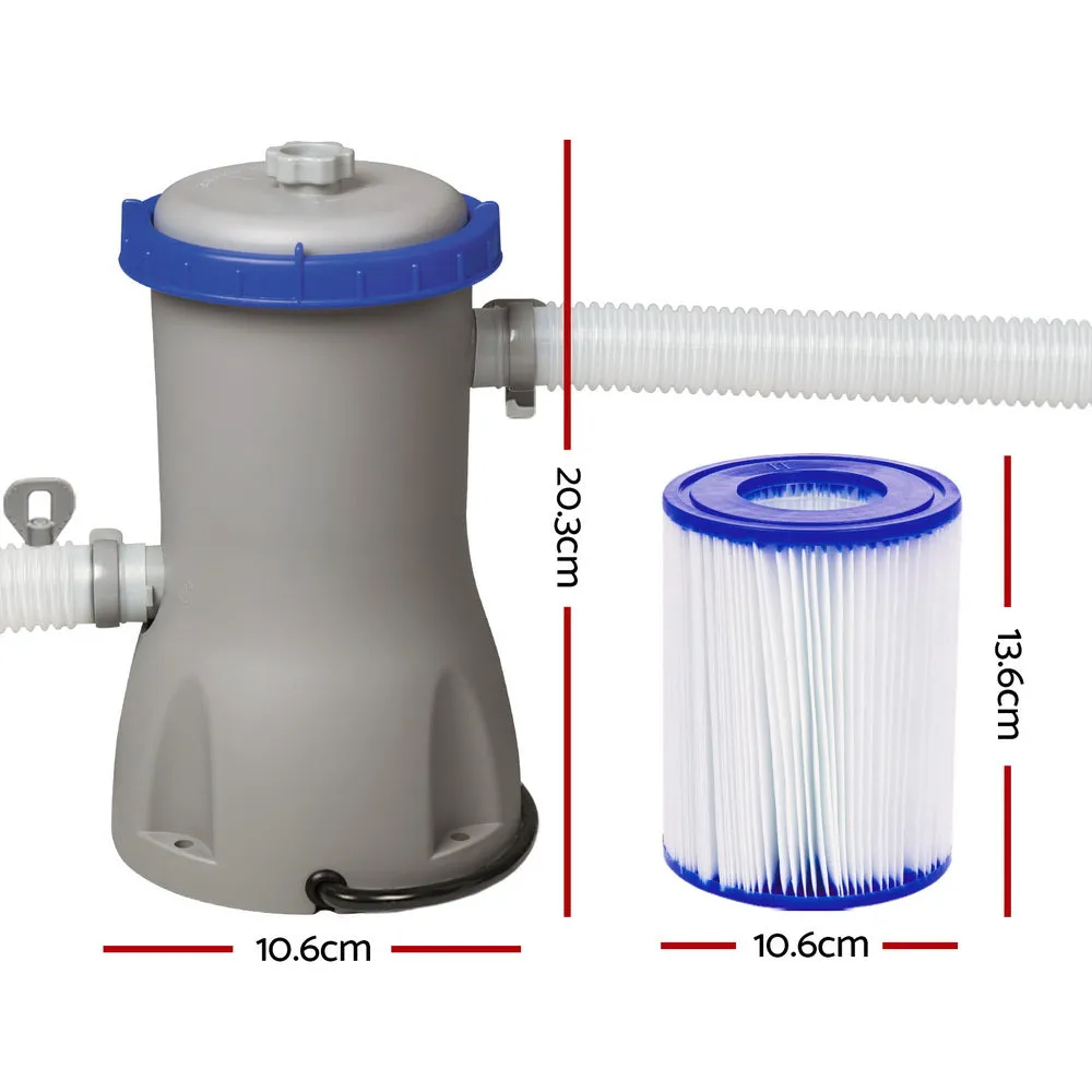 Bestway 800GPH Flowclear™ Filter Pump   6X Filter Cartridge Combo For Pool