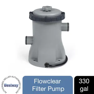 Bestway Flowclear 330gal Filter Pump Swimming Pool, Grey