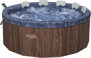 Bestway SaluSpa Toronto 5-7 Person Smart Energy-Efficient AirJet Hot Tub, Portable Outdoor Spa System, App Control, Brown – 180 Jets and 10 Jetstream Nozzles