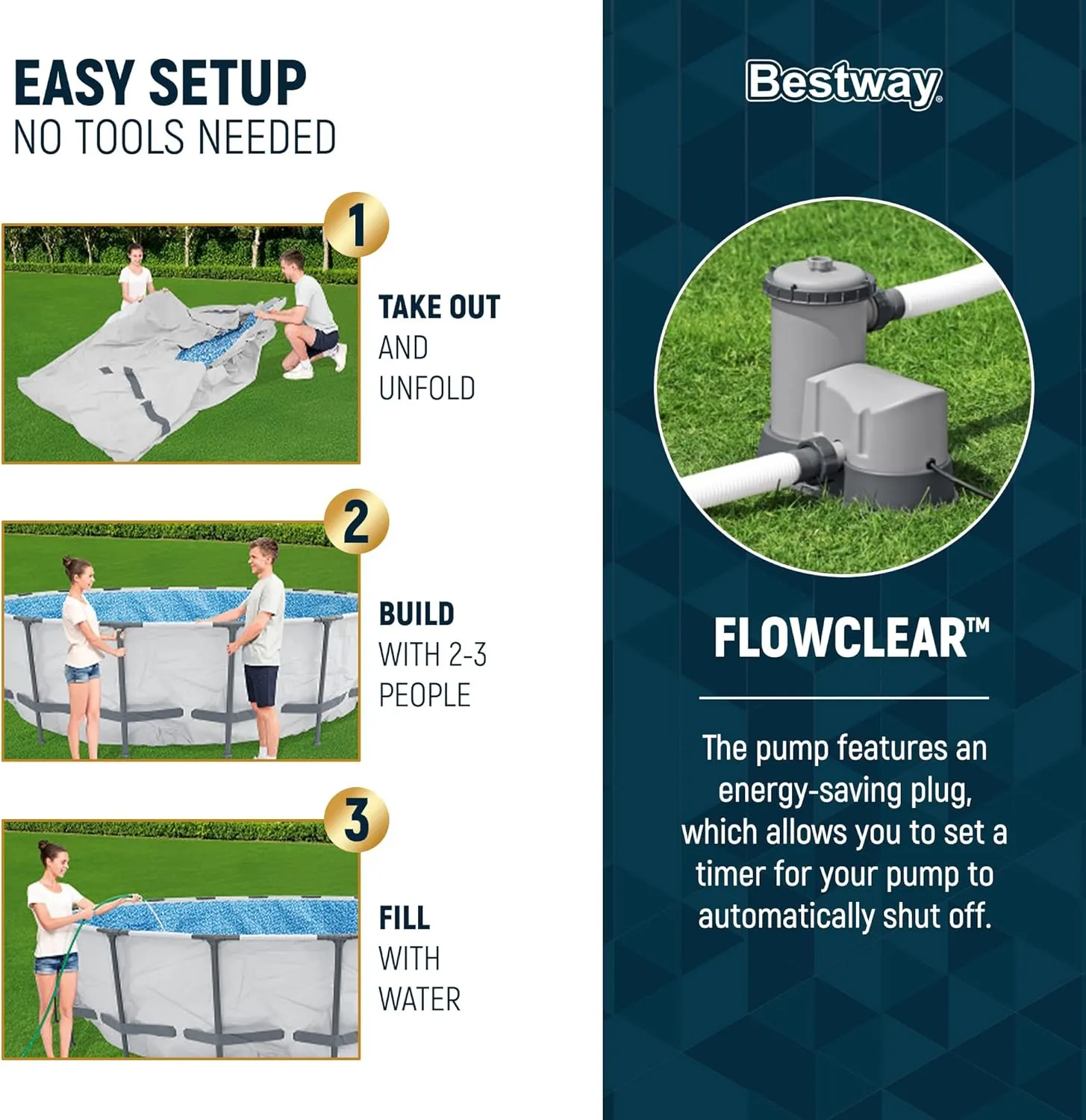 Bestway Steel Pro MAX 18 Foot x 48 Inch Round Metal Frame Above Ground Outdoor Swimming Pool Set with 1,500 Filter Pump, Ladder, and Cover