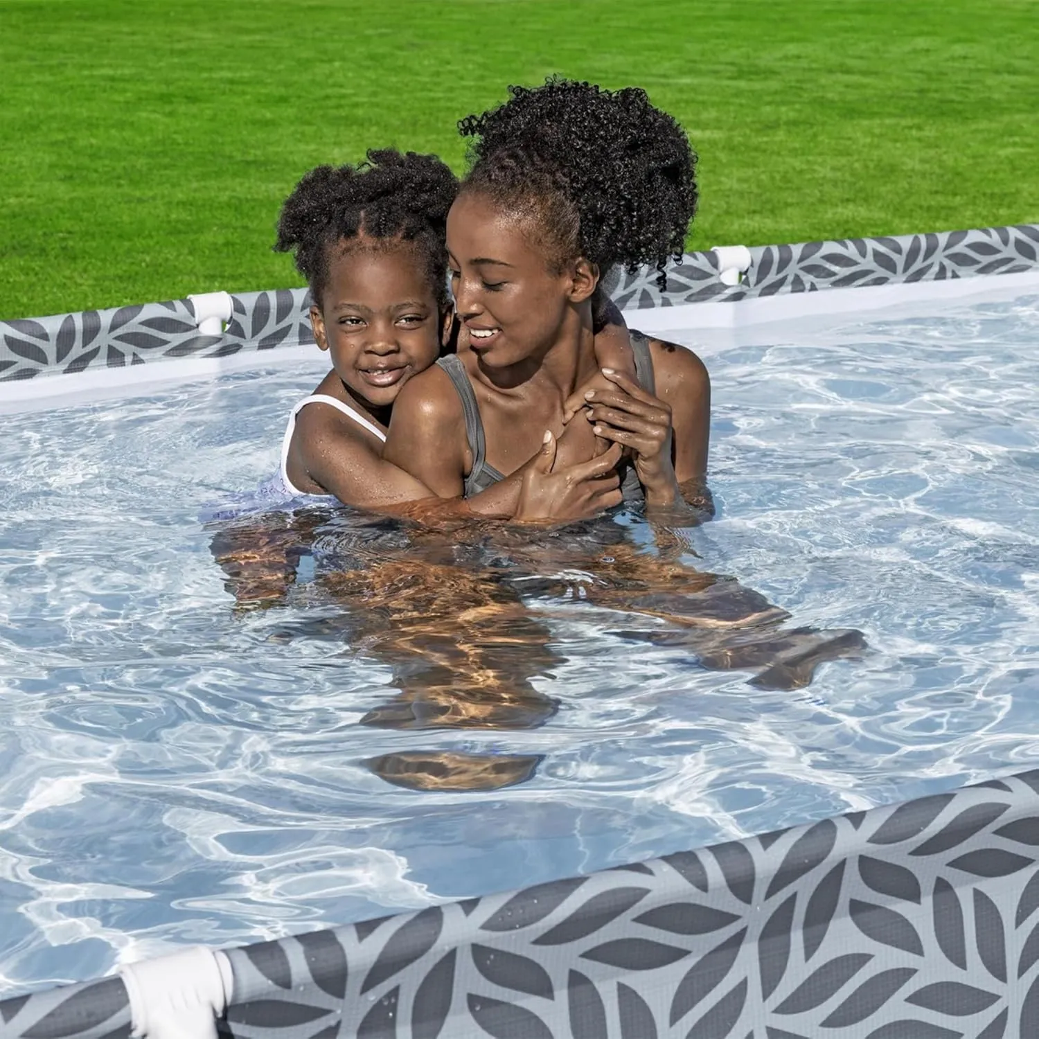 Bestway Steel Pro Rectangular Swimming Pool Above Ground Outdoor Backyard Framed Pool Set with 330 Gallon Filter Pump, 12' x 6' 7" x 26", Gray