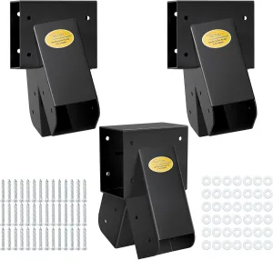 BETOOLL Swing Sets Brackets - 2 A-Frame Swing Set Brackets and 1 Middle Swing Bracket with All Mounting Heavy Duty Hardware Included - Swing Set Kit for Porch, Yard, Playground - Black