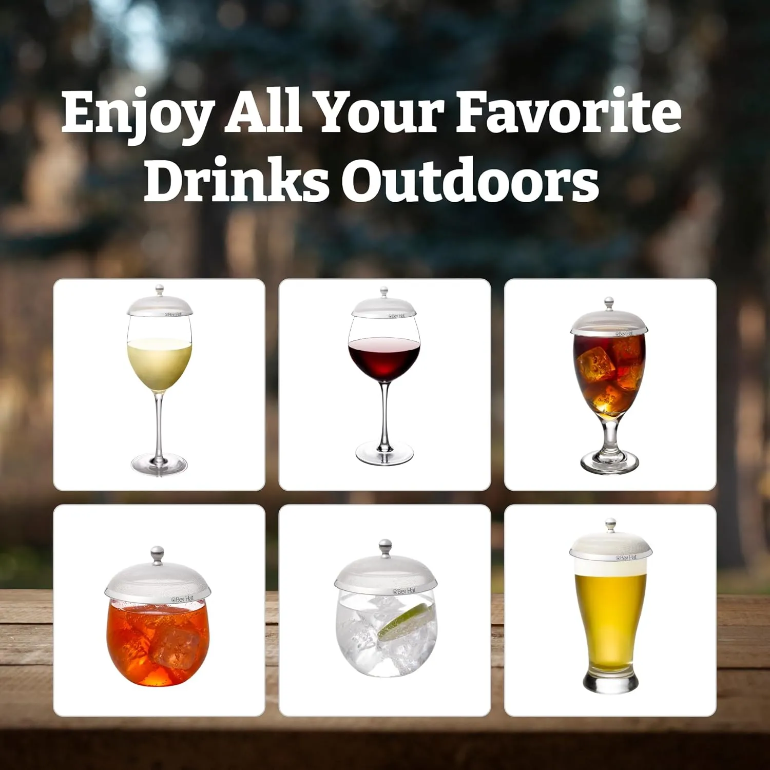 BevHat Stainless Steel Wine Glass Cover (Pack of 12). Keep The Bugs Out of Your Drinks. For Coffee Mugs, Tea Cups, Water Glasses. Wine Accessories to Protect Your Beverage Outside.