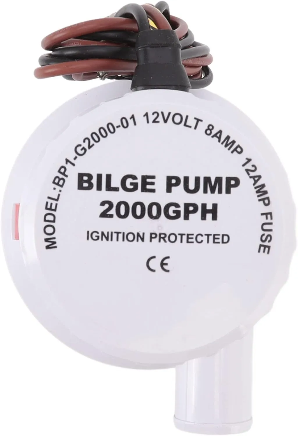 Bilge Pump Marine Pump Submersible Pump 2000 GPH Silent Water Cooled Motor Easy Install Filter Unit for Pond Pool Spa Boat RV (12V)