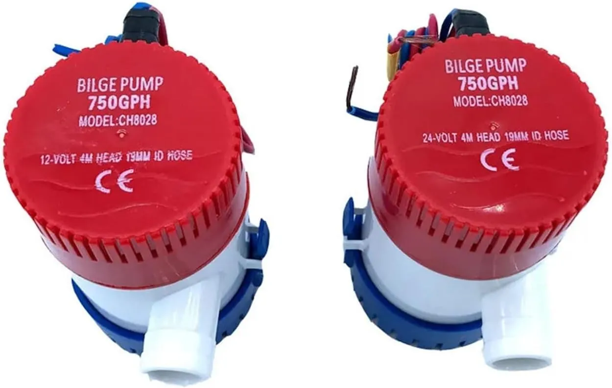 Bilge Submersible Water Pump 12V 24V 750GPH Micro Boat Seaplane Motor Homes Houseboat Filter Accessories(750GPH 24V)
