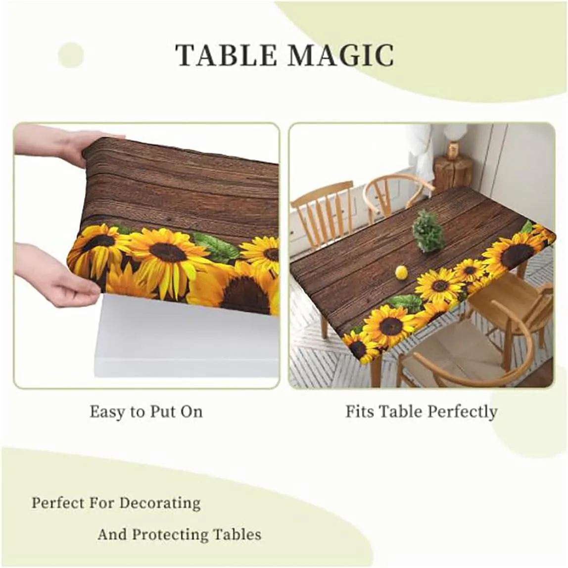 Black and White Elastic Edge Fitted Tablecloth, Animal Activity Eco Photo Rectangle Table Cover for Outdoor Picnic Camping Parties Africa Fits up 5 Foot Tables