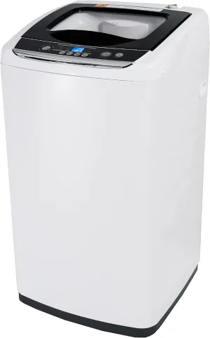 BLACK DECKER 0.9 Cu. Ft. Portable Washer, 6.6 lb. Capacity Washing Machine for Homes & Apartments, 5 Wash Cycles, Quick Connect Sink Adapter and Drain Hose Included, Transparent Lid, BPWM09W, White