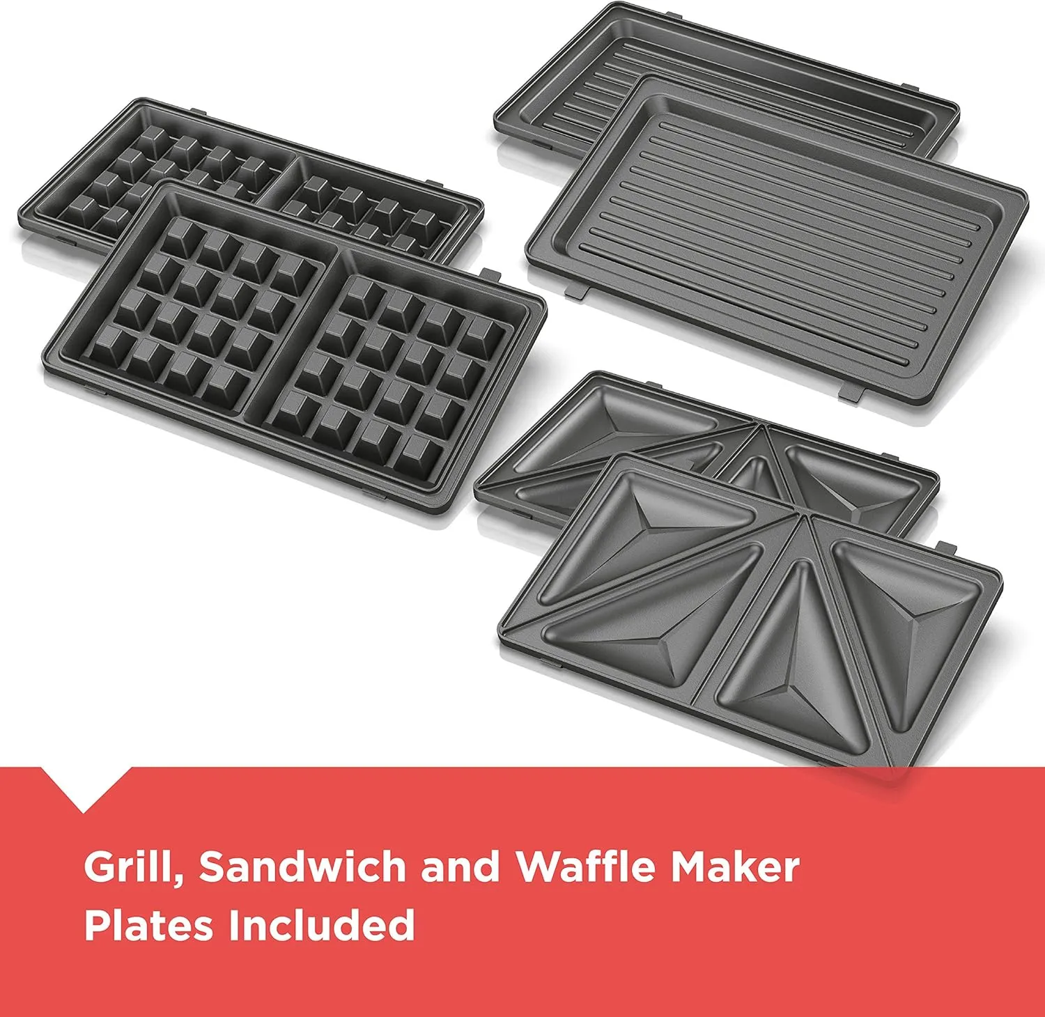 BLACK DECKER 3-in-1 Waffle Iron, WM2000SD, Grill and Sandwich Press, Non-Stick Removable Plates, Space Saving Compact Design