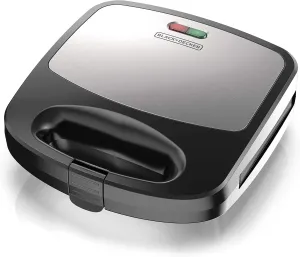BLACK DECKER 3-in-1 Waffle Iron, WM2000SD, Grill and Sandwich Press, Non-Stick Removable Plates, Space Saving Compact Design