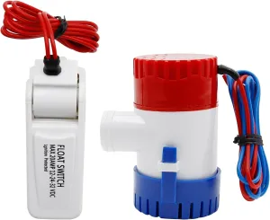 Boat Bilge Water Pump Bilge Pump 12v, 12 V 1100 GPH Electric Marine Bilge Pump & Automatic Boat Bilge Pump Float Switch 12 V 24 V 32 V for Boats