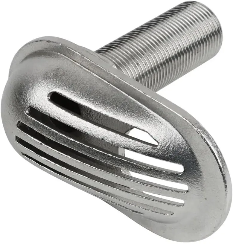 Boat Intake Strainer 316 Stainless Steel Marine Water Inlet Filter Filtering Hose Thru-Hull Pump Scoop Fitting Yacht Accessories(0.75 inch thread)