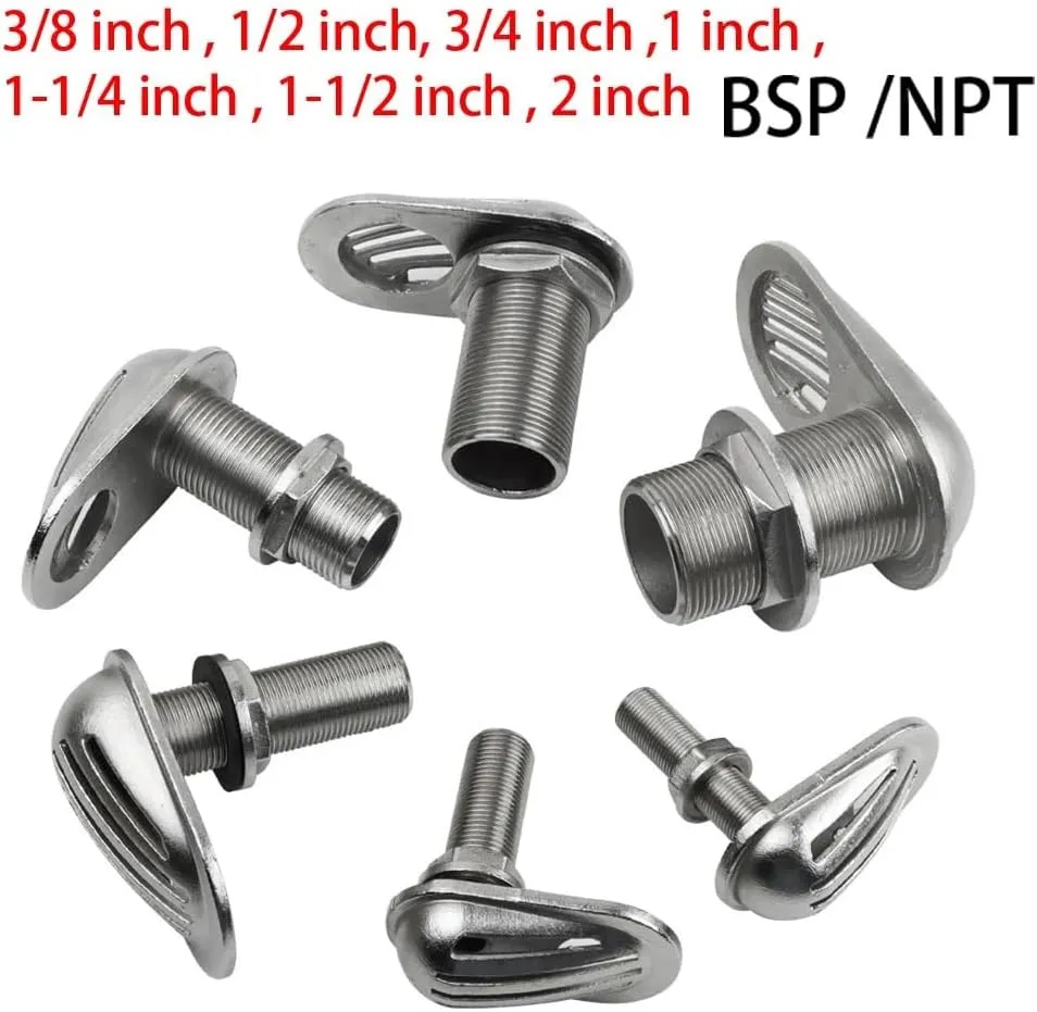 Boat Intake Strainer 316 Stainless Steel Marine Water Inlet Filter Filtering Hose Thru-Hull Pump Scoop Fitting Yacht Accessories(0.75 inch thread)