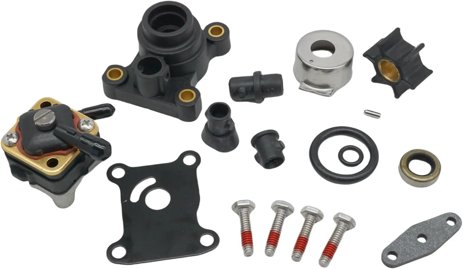 Boat Marine 0394711 Water Pump Impeller Kit with 397839 Fuel Pump for Johnson Evinrude 9.9 15 HP Outboard Motors Replace 18-3327 0391388